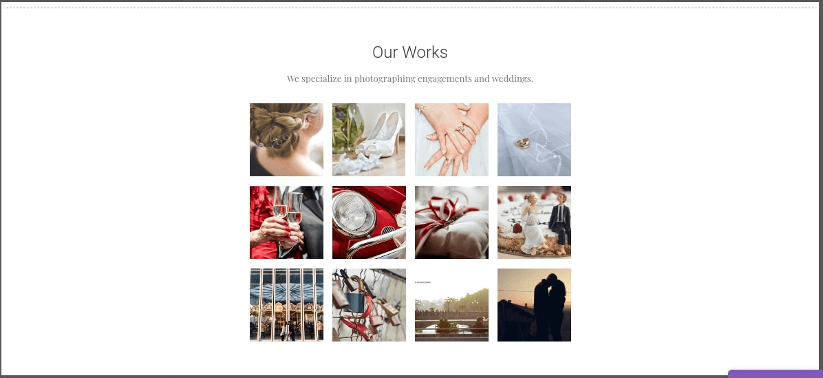 null Strikingly template to showcase Instagram feed